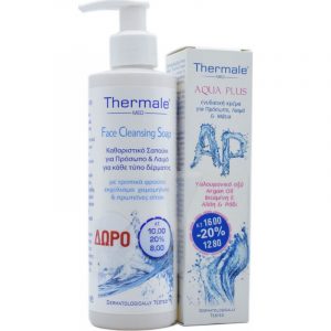thermale med aqua plus 75ml face cleansing soap 250ml